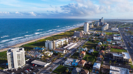 fotografia aerea de south padre island