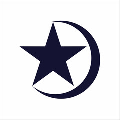 moon and star icon design template. vector illustration.