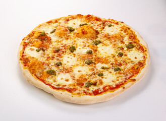 Italian Pizza with mozzarella and pesto