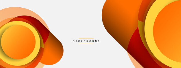 Vector round shapes circles minimal geometric background. Vector illustration for wallpaper banner background or landing page