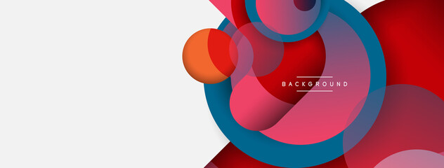 Vector round shapes circles minimal geometric background. Vector illustration for wallpaper banner background or landing page
