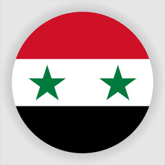 Syria Flat Rounded Country Flag button Icon