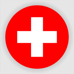Fototapeta premium Switzerland Flat Rounded Country Flag button Icon
