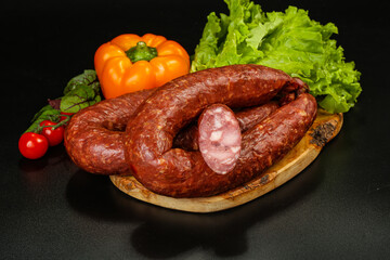 Natural meat sausages with minced meat