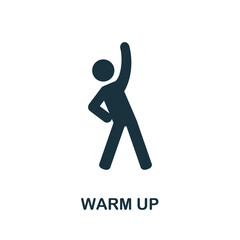 Warm Up icon. Monochrome sign from gym collection. Creative Warm Up icon illustration for web design, infographics and more