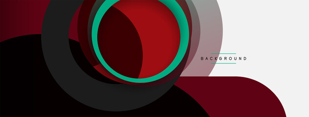 Fototapeta premium Vector round shapes circles minimal geometric background. Vector illustration for wallpaper banner background or landing page