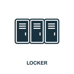 Locker icon. Monochrome sign from gym collection. Creative Locker icon illustration for web design, infographics and more