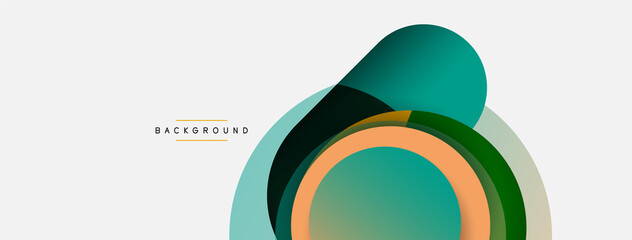 Vector round shapes circles minimal geometric background. Vector illustration for wallpaper banner background or landing page