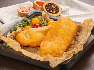 Tasty hot homemade meat pastry