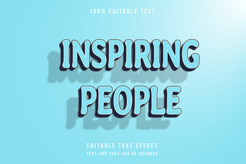 inspiring people 3 dimension editable text effect modern shadow style