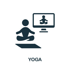 Yoga icon. Monochrome sign from home rest collection. Creative Yoga icon illustration for web design, infographics and more