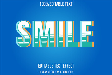 Obraz premium smile 3 dimension editable text effect modern futuristic style
