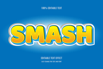 Fototapeta premium smash 3 dimension editable text effect modern cartoon style