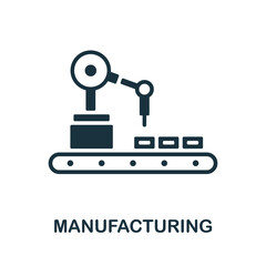 Manufacturing icon. Monochrome sign from industry 4.0 collection. Creative Manufacturing icon illustration for web design, infographics and more