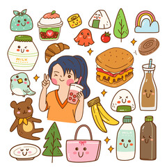 Food and Drink Kawaii Doodle