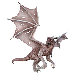 Fototapeta premium 3D Rendering Fairy Tale Dragon on White