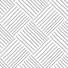 Seamless pattern with a hand-drawn texture. Stripes, lines are parallel and perpendicular to each other. Monochrome backdrop with simple hand-drawn lines. Black and white vector on a white background