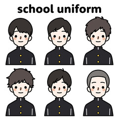 人物イラストセット_男子高生