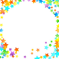 Rainbow Festive Confetti. Carnival Star Falling.