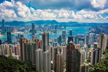 Skyscrapers of Hong Kong - obrazy, fototapety, plakaty