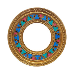 Porcelain gothic round decorative element isolated on white background