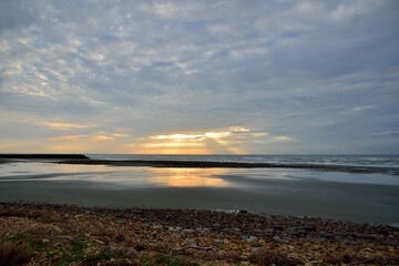 The seaside scenery and humanities are in Baishatun, Taiwan.