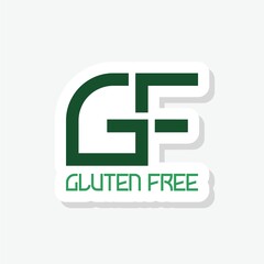 Obraz premium Gluten Free GF sticker isolated on white background