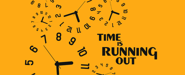 time to running out sign on red background - obrazy, fototapety, plakaty
