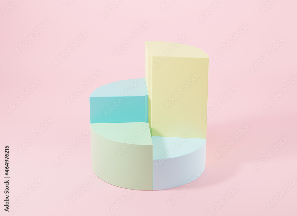 Aufkleber donut chart graph growth diagram infographics elements analysis on pink background, business info em