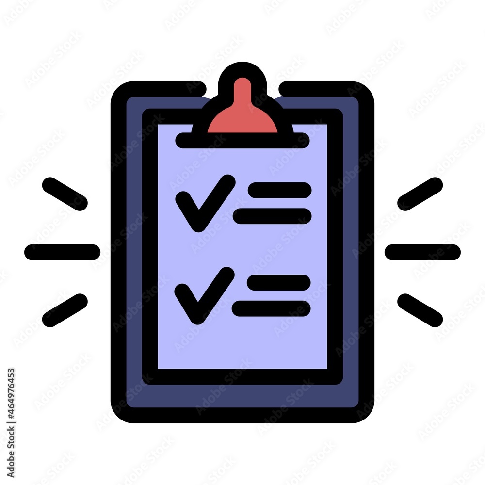 Poster summary icon. outline summary vector icon color flat isolated