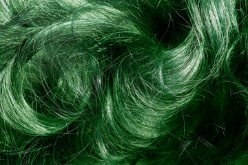 Green hair closeup