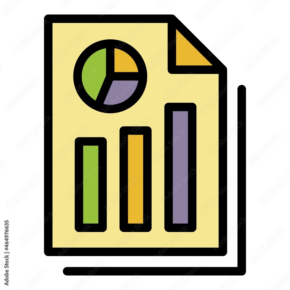 Poster audit graph icon. outline audit graph vector icon color flat isolated