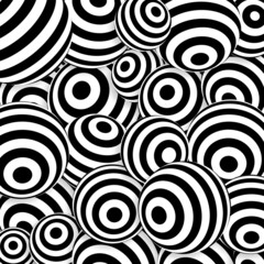 Black and white 3D balls pattern. Nice idea for textile, wallpapers and interior design. Vector illustration. 