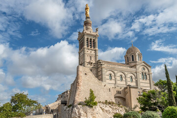 Cathédrale Notre Dame de la Garde, appelée "Bonne mère" sur les hauteurs de Marseille dans le Sud de la France