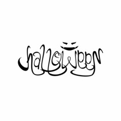 vector illustration of helloween writing, pumpkin vector