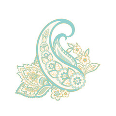 Paisley vector isolated pattern. Damask floral illustration in batik style