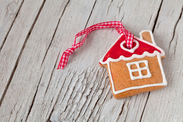 Scandinavian Style Gingerbread Ornaments On Wood
