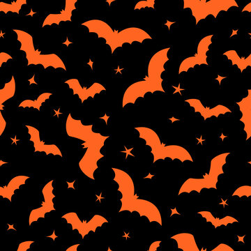 Halloween themed bats and star shapes Pattern