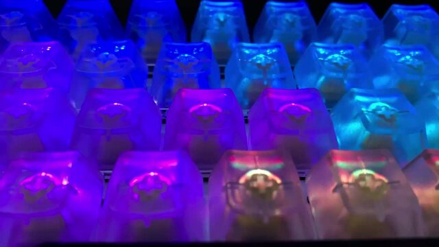 Gaming RGB LED backlit keyboard on black background.
