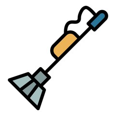 Gasoline trimmer icon. Outline gasoline trimmer vector icon color flat isolated