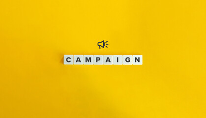 Campaign banner and conceptual image. Block letter tiles on bright orange background. Minimal aesthetics.