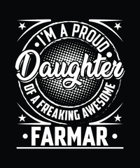 Daughter Farmer T Shirt Design. 