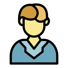 Obraz premium Boy groom icon. Outline boy groom vector icon color flat isolated