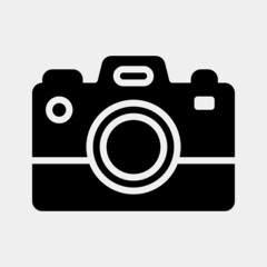 Camera icon vector illustration in solid style about summer, use for website mobile app presentation