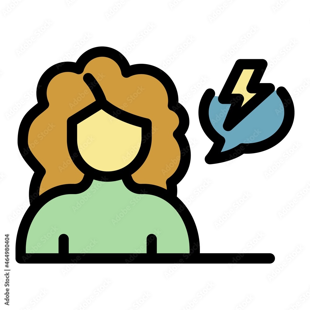 Wall mural woman stress icon. outline woman stress vector icon color flat isolated - Wall murals