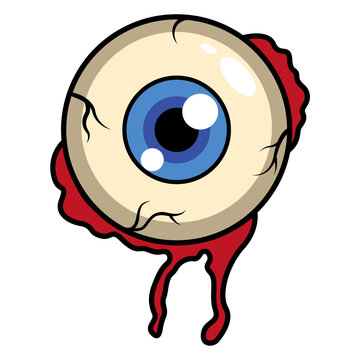 Bloody zombie eye illustration for Halloween holiday