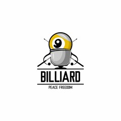 vector illustration of billiard logo, cafe, restaurant and bar logo