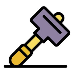 Tiler hammer icon. Outline tiler hammer vector icon color flat isolated