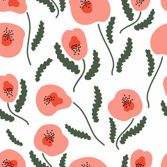 Materiał do szycia Floral vector seamless pattern. Floral botanical motifs. Illustration with flowers can be used for wallpapers, pattern fills, web page backgrounds,surface textures. Gorgeous floral arrangement