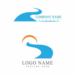 Obraz premium River vector icon illustration logo design